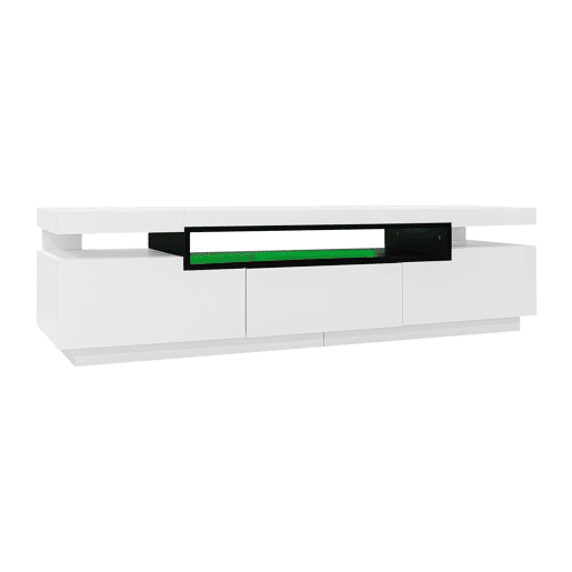 Móvel de TV 160cm de painel de partículas com 3 gavetas e luz led,branco