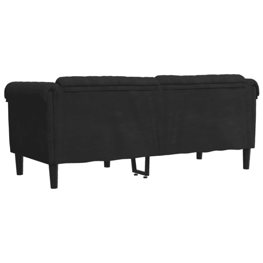 Sofá de 2 lugares - Sofá fixo veludo preto