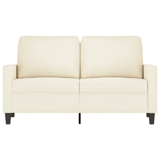 Sofá de 2 lugares - Sofá fixo veludo 120 cm cor creme Sofá de 2 lugares - Sofá fixo veludo 120 cm cor creme