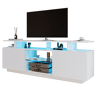 Móvel de TV 140cm de painel de partículas com 2 portas e luz led,branco