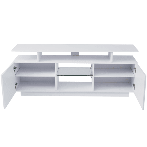 Móvel de TV 140cm de painel de partículas com 2 portas e luz led,branco