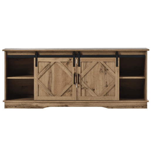Móvel de TV 150cm de painel de partículas com 2 portas corrediças,natural
