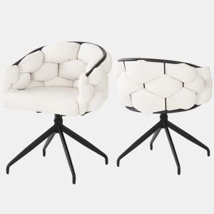 Conjunto de 2 cadeiras giratórias em veludo - Estilo moderno - Bege