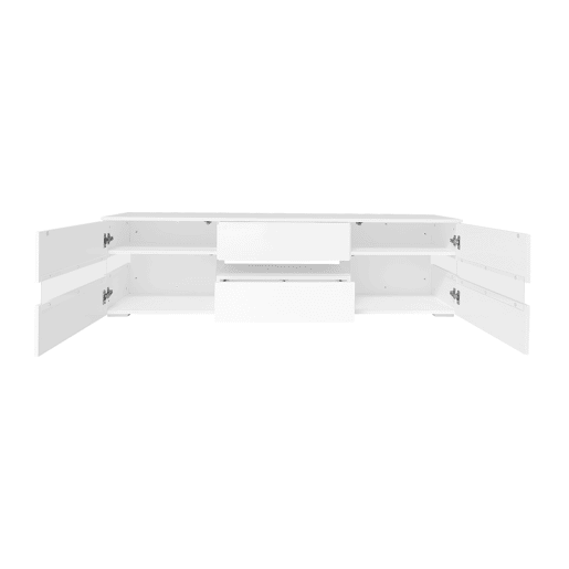 Móvel de TV 160cm de painel de partículas com 2 portas,1 gaveta e luz led,branco