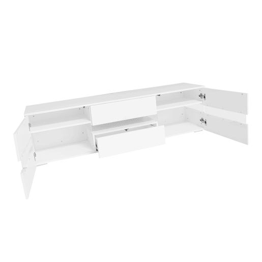 Móvel de TV 160cm de painel de partículas com 2 portas,1 gaveta e luz led,branco