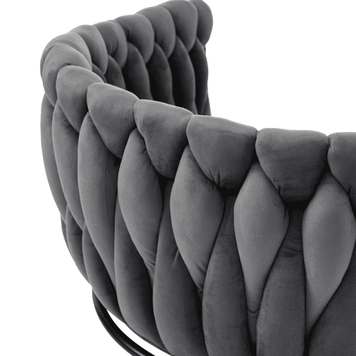 Conjunto de 2 cadeiras giratórias de veludo com braços - pernas de metal - Cinzento