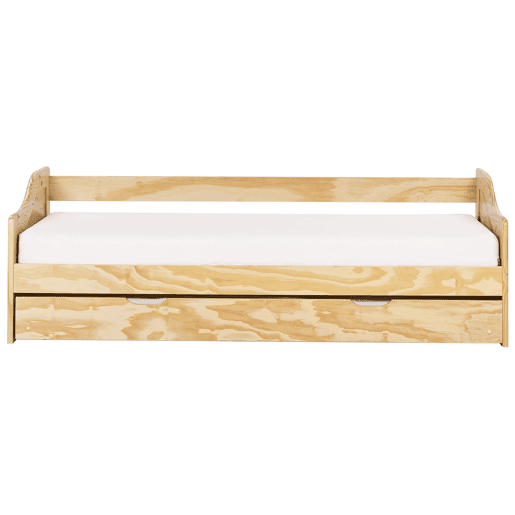 Cama gavetão Pinho LUNERAY 90 x 200 cm Castanho claro