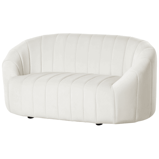 Conjunto de sala de estar MALUNG Veludo Branco creme 6 lugares