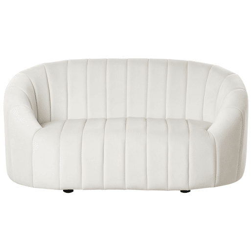 Conjunto de sala de estar MALUNG Veludo Branco creme 6 lugares