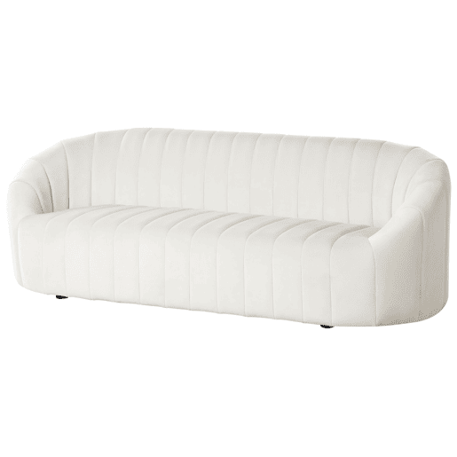 Conjunto de sala de estar MALUNG Veludo Branco creme 6 lugares