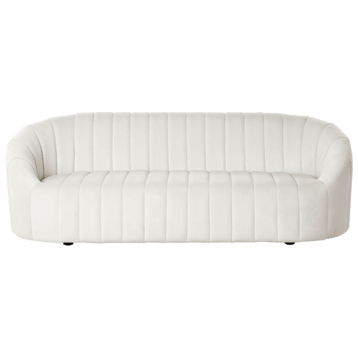 Conjunto de sala de estar MALUNG Veludo Branco creme 6 lugares