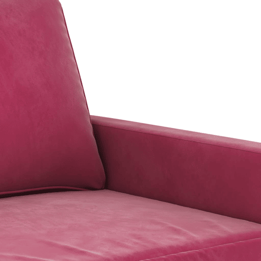 Sofá de 2 lugares - Sofá fixo veludo 120 cm vermelho tinto Sofá de 2 lugares - Sofá fixo veludo 120 cm vermelho tinto