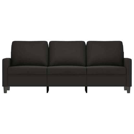 Sofá de 3 lugares - Sofá fixo 180 cm veludo preto