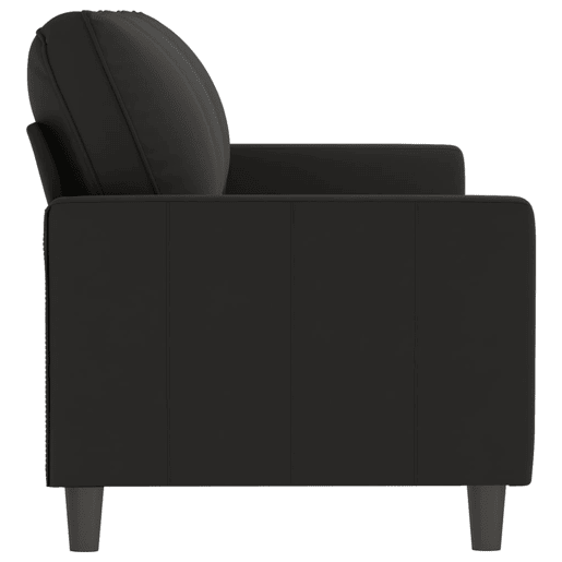 Sofá de 3 lugares - Sofá fixo 180 cm veludo preto