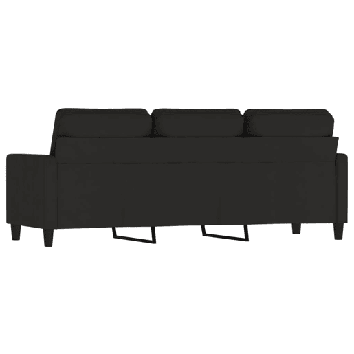 Sofá de 3 lugares - Sofá fixo 180 cm veludo preto