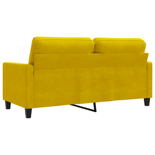 Sofá de 2 lugares - Sofá fixo veludo 140 cm amarelo