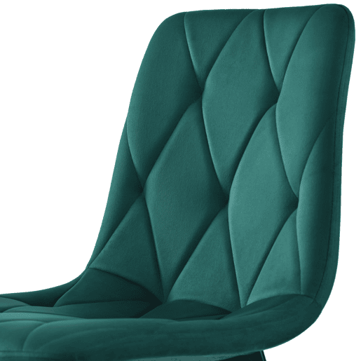 Conjunto de 4 cadeiras de veludo - estrutura metálica - motivo losango - verde