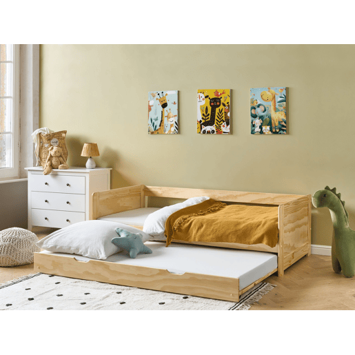 Cama gavetão Pinho GRAVELINES 90 x 200 cm Castanho claro