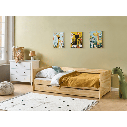 Cama gavetão Pinho GRAVELINES 90 x 200 cm Castanho claro
