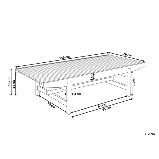 Mesa de centro de jardim GIAVENO 145 cm 79 cm Madeira de acácia Castanho