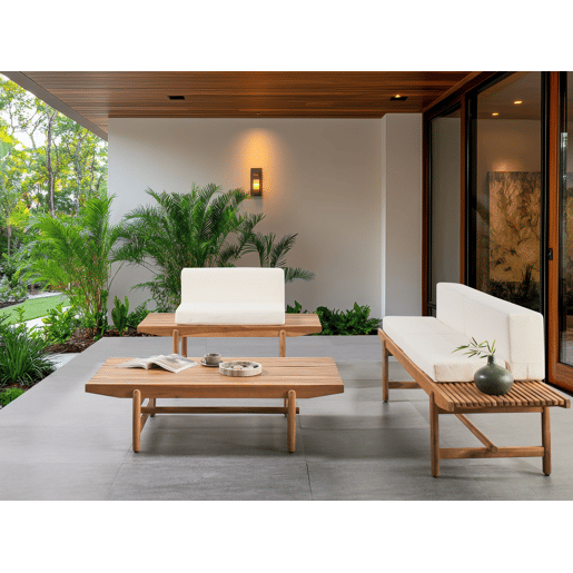 Mesa de centro de jardim GIAVENO 145 cm 79 cm Madeira de acácia Castanho