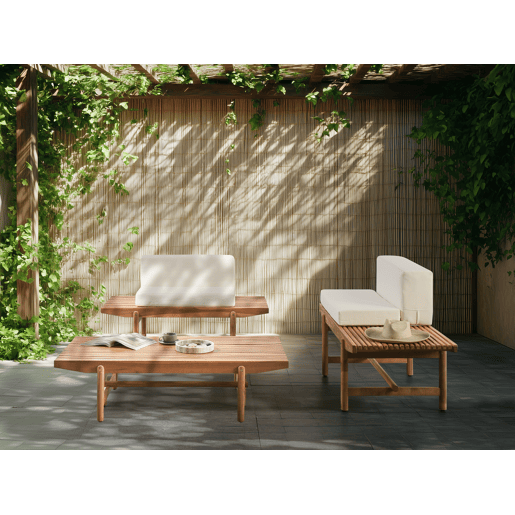 Conjunto de jardim com mesa 2 lugares GIAVENO Madeira de acácia Branco creme