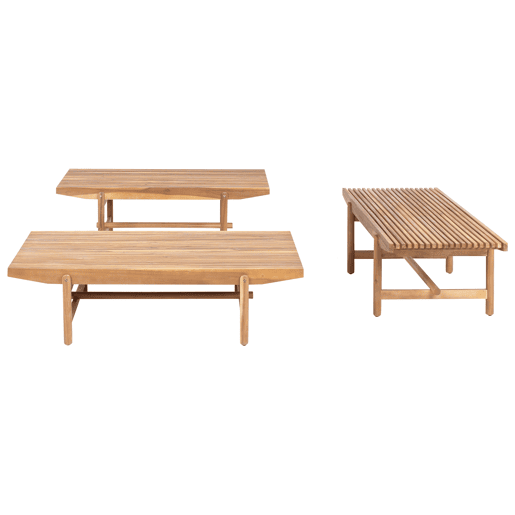 Conjunto de jardim com mesa 2 lugares GIAVENO Madeira de acácia Branco creme