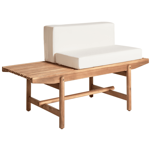 Conjunto de jardim com mesa 2 lugares GIAVENO Madeira de acácia Branco creme