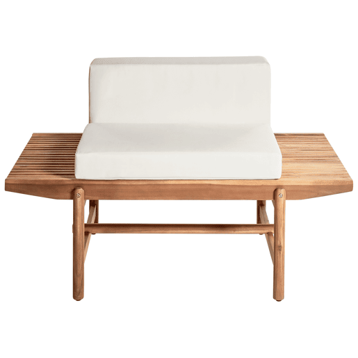 Conjunto de jardim com mesa 2 lugares GIAVENO Madeira de acácia Branco creme