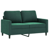 Sofá de 2 lugares - Sofá fixo 120 cm veludo verde-escuro