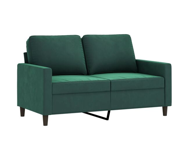 Sofá de 2 plazas - sofá de salón - sofá moderno de terciopelo verde oscuro 120 cm