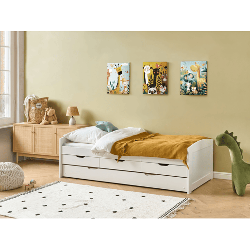Cama gavetão Pinho PETIVILLE 90 x 200 cm Branco