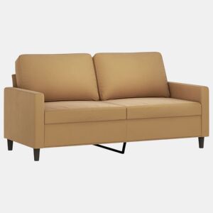 Sofá de 2 lugares - Sofá fixo veludo 140 cm castanho