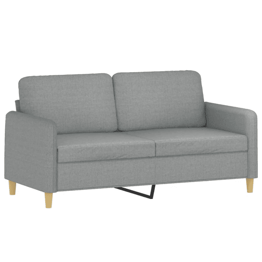 Sofá de 2 lugares - Sofá fixo em tecido 140 cm cinzento-claro Sofá de 2 lugares - Sofá fixo em tecido 140 cm cinzento-claro