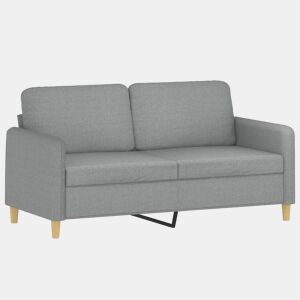 Sofá de 2 lugares - Sofá fixo em tecido 140 cm cinzento-claro