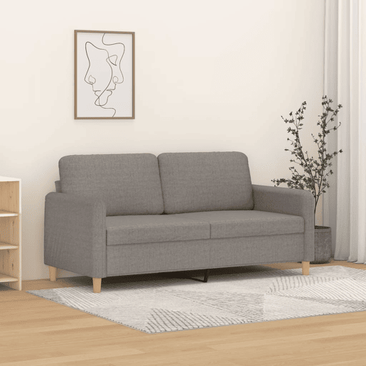 Sofá de 2 lugares - Sofá fixo tecido 140 cm cinzento-acastanhado Sofá de 2 lugares - Sofá fixo tecido 140 cm cinzento-acastanhado