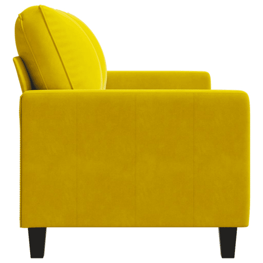 Sofá de 2 lugares - Sofá fixo veludo 120 cm amarelo