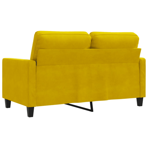Sofá de 2 lugares - Sofá fixo veludo 120 cm amarelo