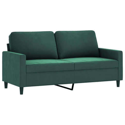 Sofá de 2 lugares - Sofá fixo 140 cm veludo verde-escuro Sofá de 2 lugares - Sofá fixo 140 cm veludo verde-escuro
