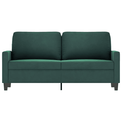 Sofá de 2 lugares - Sofá fixo 140 cm veludo verde-escuro Sofá de 2 lugares - Sofá fixo 140 cm veludo verde-escuro