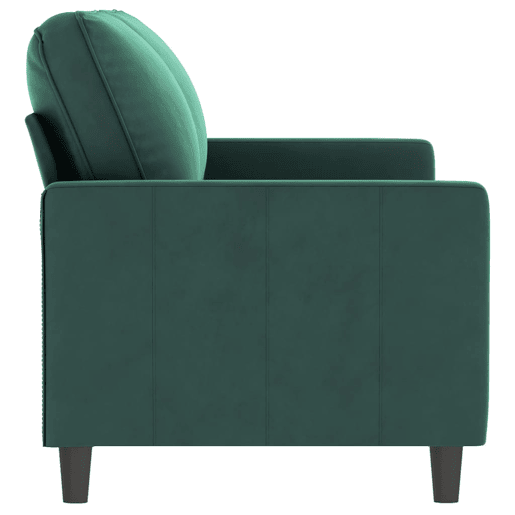 Sofá de 2 lugares - Sofá fixo 140 cm veludo verde-escuro Sofá de 2 lugares - Sofá fixo 140 cm veludo verde-escuro