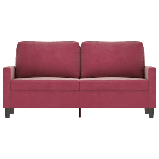 Sofá de 2 lugares - Sofá fixo veludo 140 cm vermelho tinto Sofá de 2 lugares - Sofá fixo veludo 140 cm vermelho tinto
