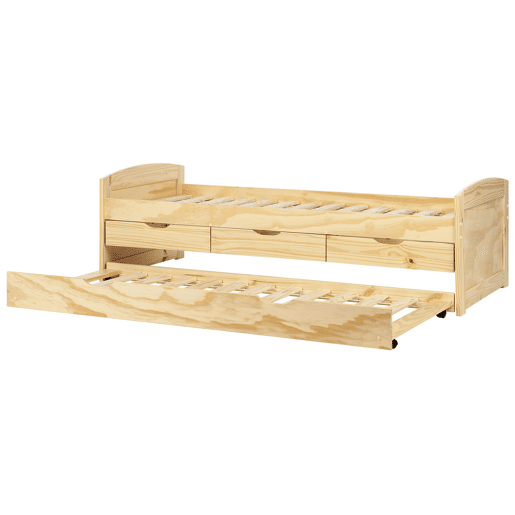 Cama gavetão Pinho PETIVILLE 90 x 200 cm Castanho claro