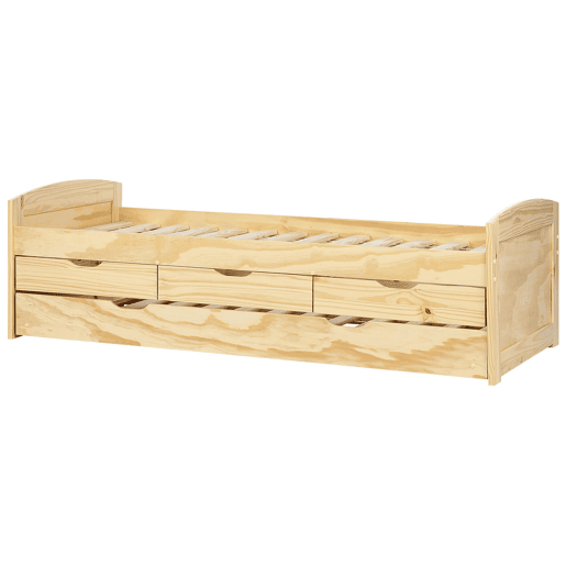 Cama gavetão Pinho PETIVILLE 90 x 200 cm Castanho claro