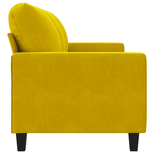 Sofá de 3 lugares - Sofá fixo 180 cm veludo amarelo