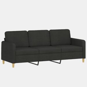 Sofá de 3 lugares - Sofá fixo tecido 180 cm preto