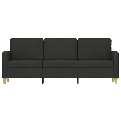 Sofá de 3 lugares - Sofá fixo tecido 180 cm preto Sofá de 3 lugares - Sofá fixo tecido 180 cm preto