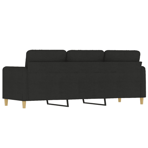 Sofá de 3 lugares - Sofá fixo tecido 180 cm preto Sofá de 3 lugares - Sofá fixo tecido 180 cm preto