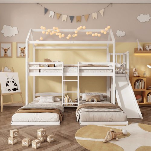 Beliche triplo,cama-casa,cama tripla de madeira de pinho 90x200cm,branco Beliche triplo,cama-casa,cama tripla de madeira de pinho 90x200cm,branco
