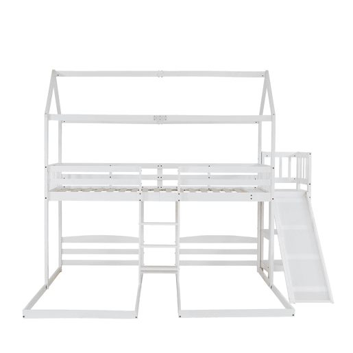 Beliche triplo,cama-casa,cama tripla de madeira de pinho 90x200cm,branco Beliche triplo,cama-casa,cama tripla de madeira de pinho 90x200cm,branco